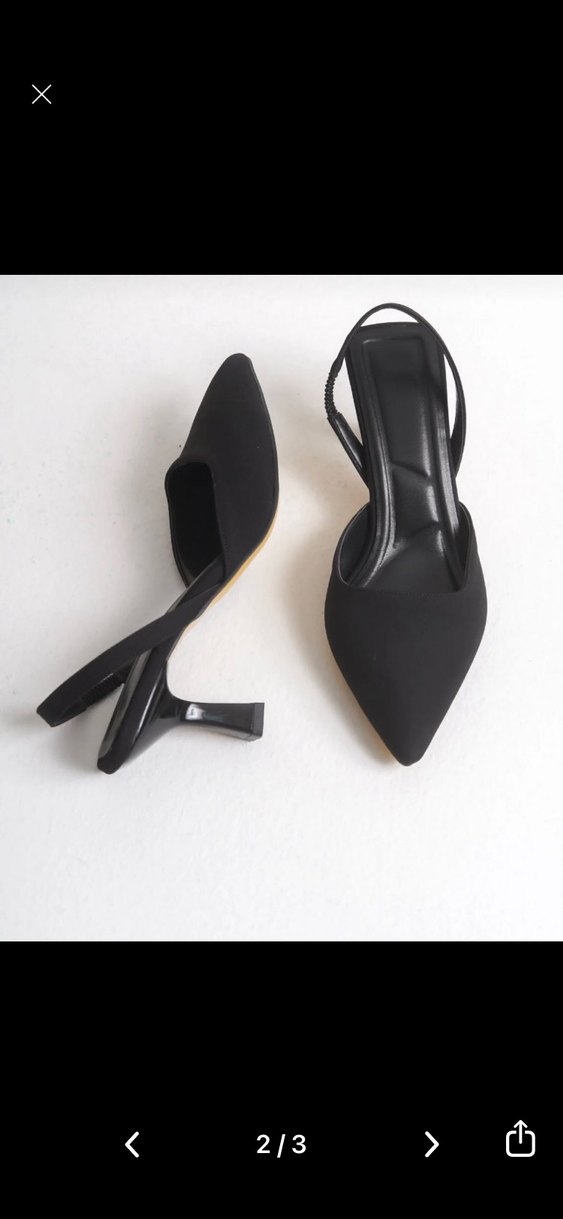 Siyah Stiletto Topuklu Ofis Ayakkabısı - Görsel 2