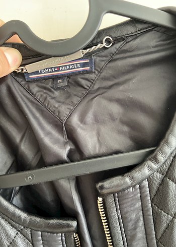 Kadın Siyah Deri Biker Mont - Görsel 6