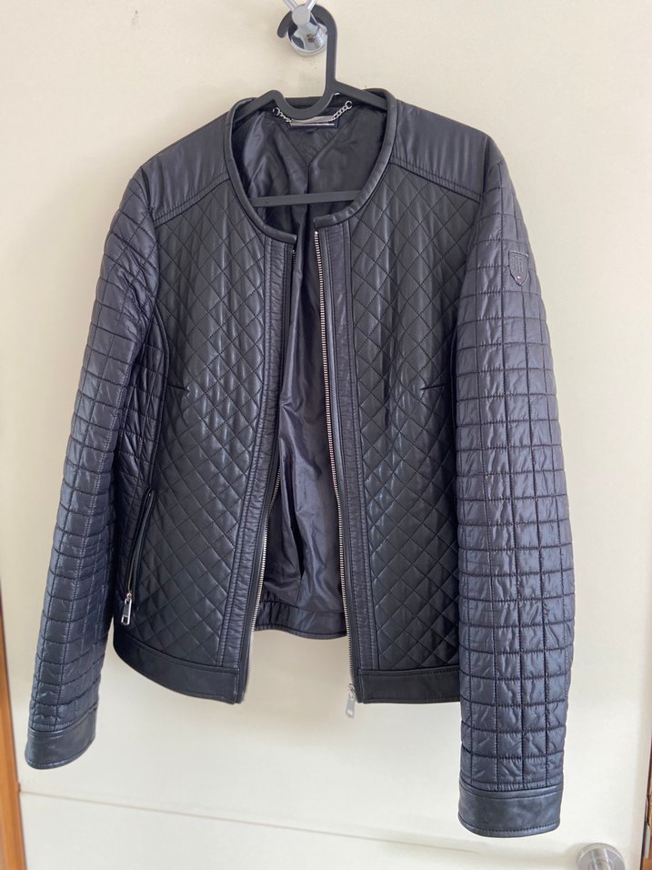 Kadın Siyah Deri Biker Mont - Görsel 2