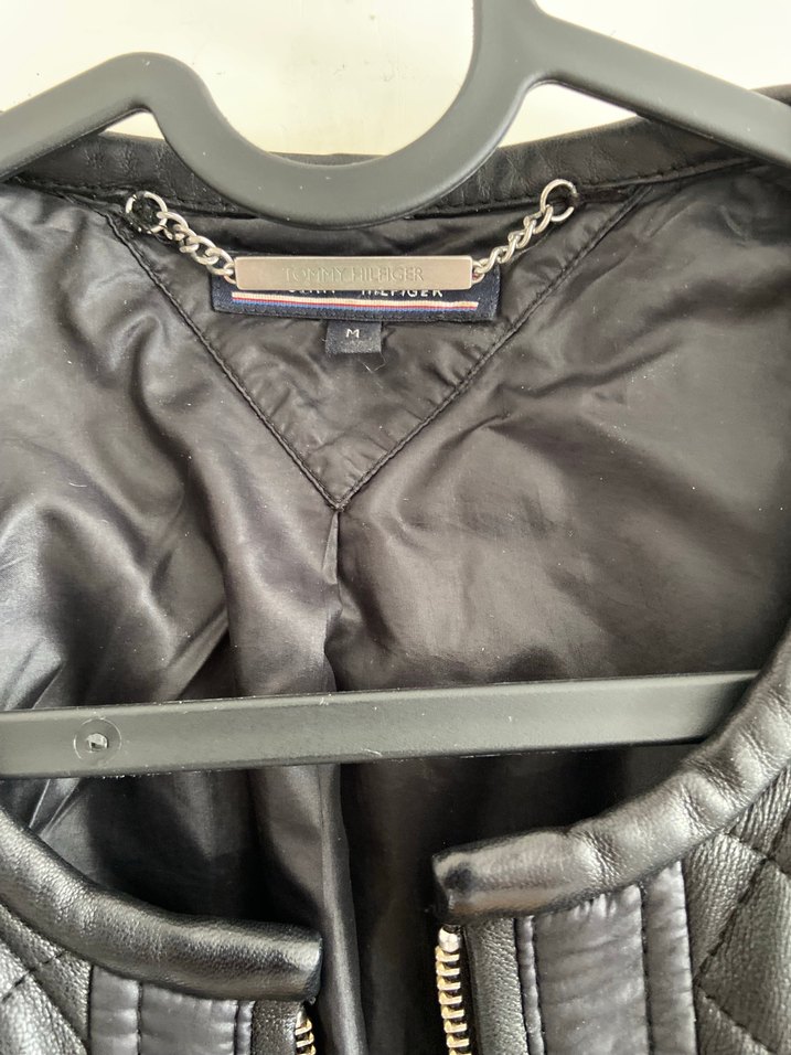 Kadın Siyah Deri Biker Mont - Görsel 5