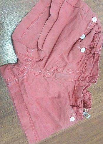 Kız Çocuk Düğmeli Pembe Rahat Şort - Görsel 2