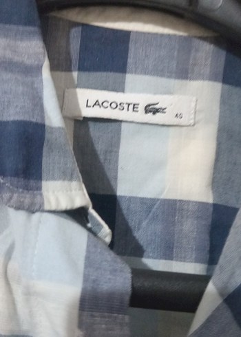 lacoste kadin  Mavi Kareli Uzun Kollu Gömlek - Görsel 2