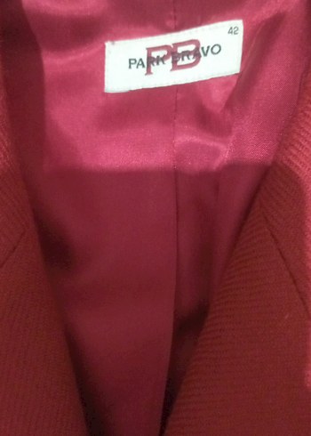 Kırmızı Kadın Uzun Ceketli Takım - Görsel 4