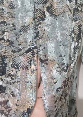 Gri Yılan Desenli Uzun Kollu Kadın Bluz - Görsel 10