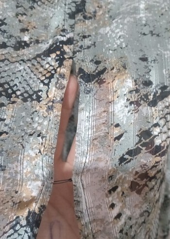 Gri Yılan Desenli Uzun Kollu Kadın Bluz - Görsel 7