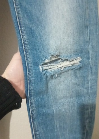 Kadın Mavi Bol Kesim Denim Jean - Görsel 2