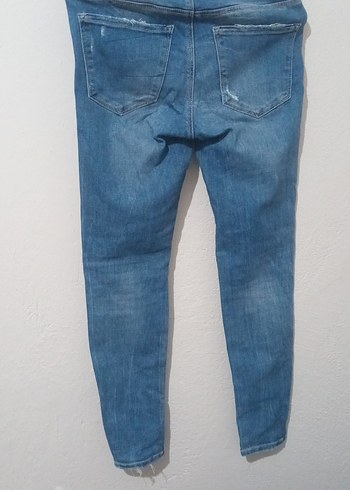 Kadın Mavi Bol Kesim Denim Jean - Görsel 9