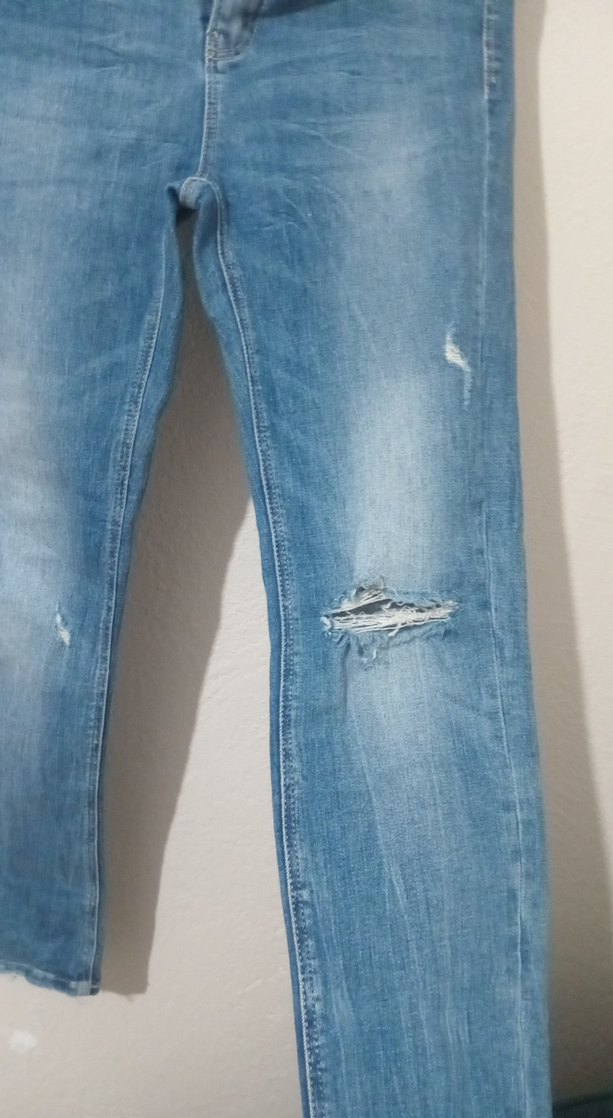 Kadın Mavi Bol Kesim Denim Jean - Görsel 3