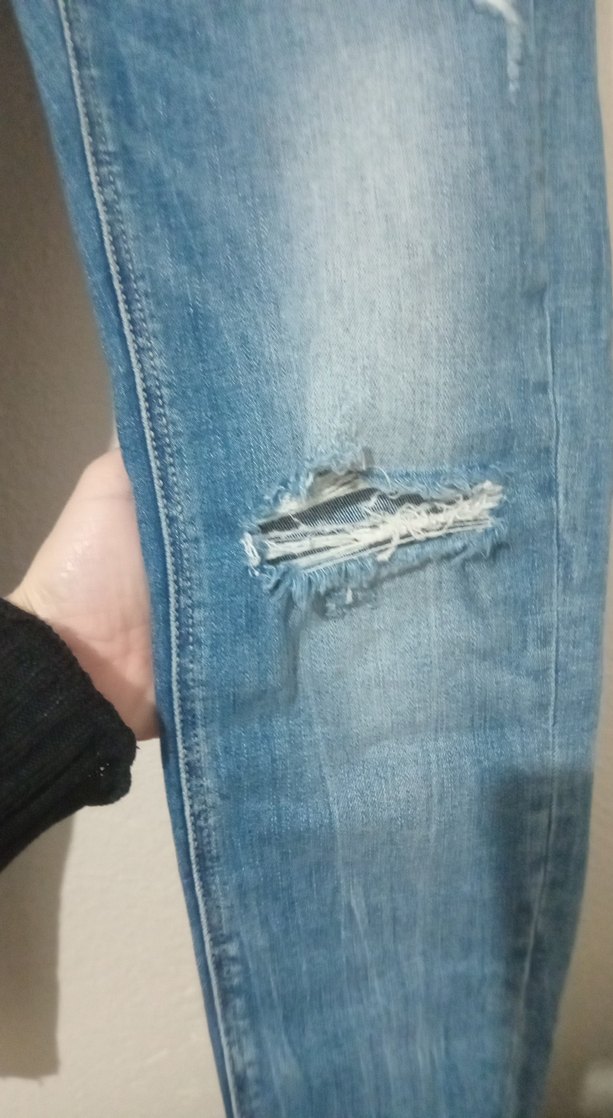 Kadın Mavi Bol Kesim Denim Jean - Görsel 2