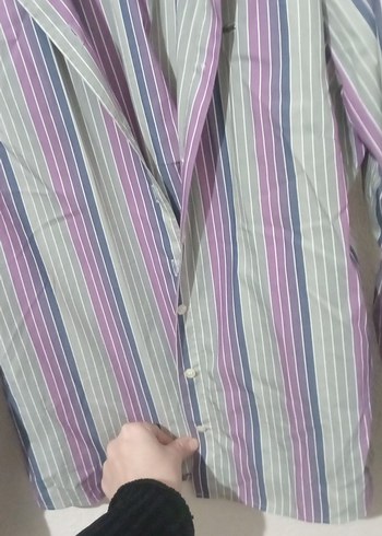 Lacoste Mor Çizgili Uzun Kollu Kadın Gömlek - Görsel 4