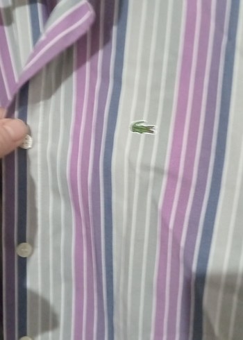 Lacoste Mor Çizgili Uzun Kollu Kadın Gömlek - Görsel 5