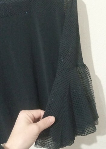 Siyah Triko Gotik Uzun Kollu Bluz - Görsel 4