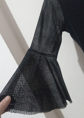 Siyah Triko Gotik Uzun Kollu Bluz - Görsel 3