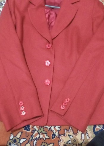 Klasik Kırmızı Kadın Blazer Ceket - Görsel 5