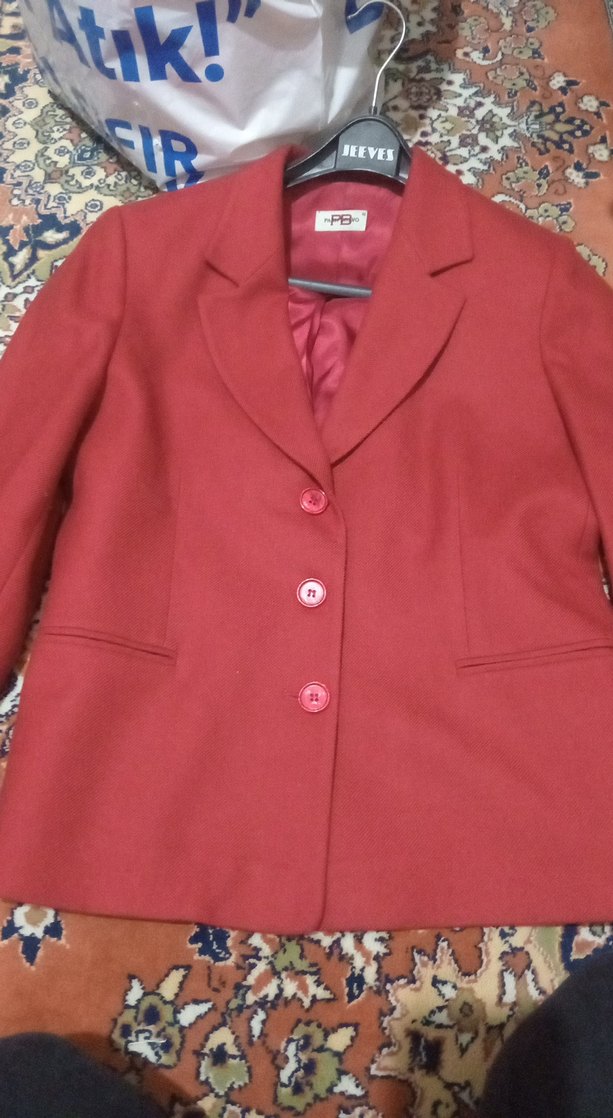 Klasik Kırmızı Kadın Blazer Ceket - Görsel 4