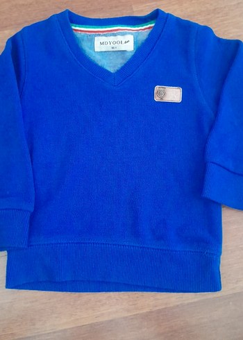 Mavi Erkek Çocuk V Yaka Sweatshirt