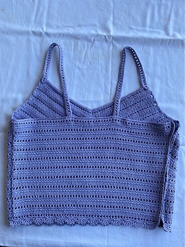 H&M el örgüsü crop lila