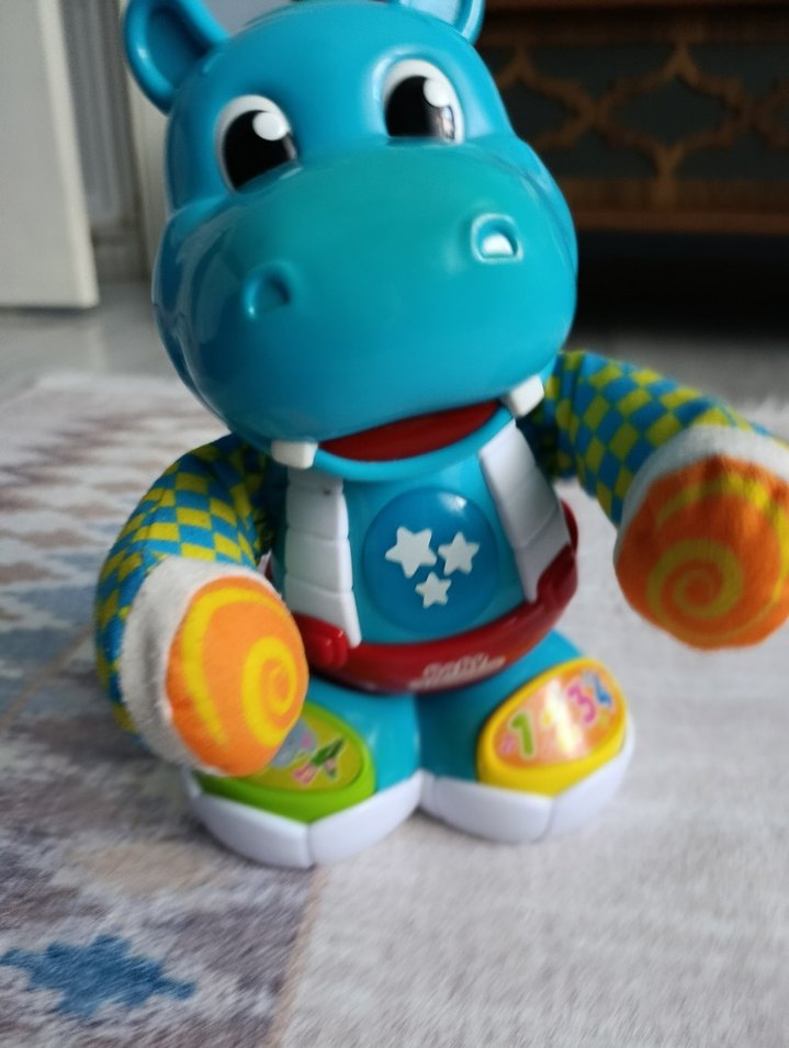 Renkli Mavi Eğitici Oyuncak Hipopotam - Görsel 3