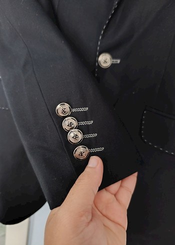 Siyah Erkek Düz Kesim Ofis Takım Ceketi - Görsel 7