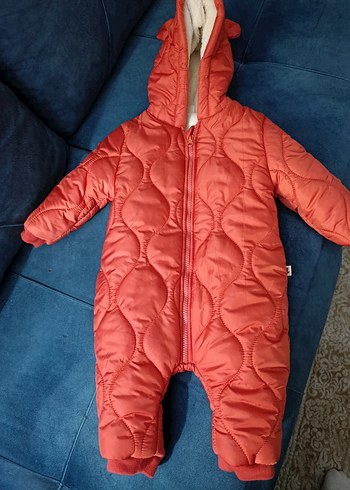 Kız ve Erkek Bebek turuncu Fermuarlı Tulum - Görsel 2