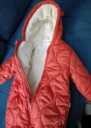 Kız ve Erkek Bebek turuncu Fermuarlı Tulum - Görsel 4