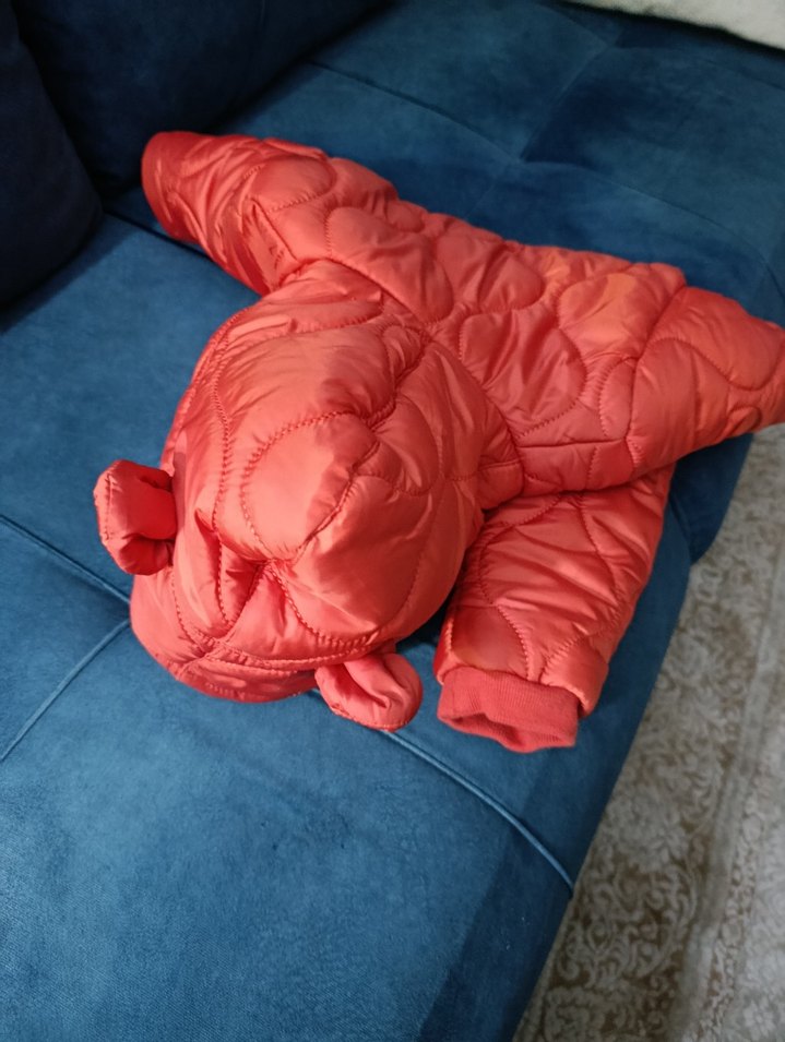 Kız ve Erkek Bebek turuncu Fermuarlı Tulum - Görsel 3