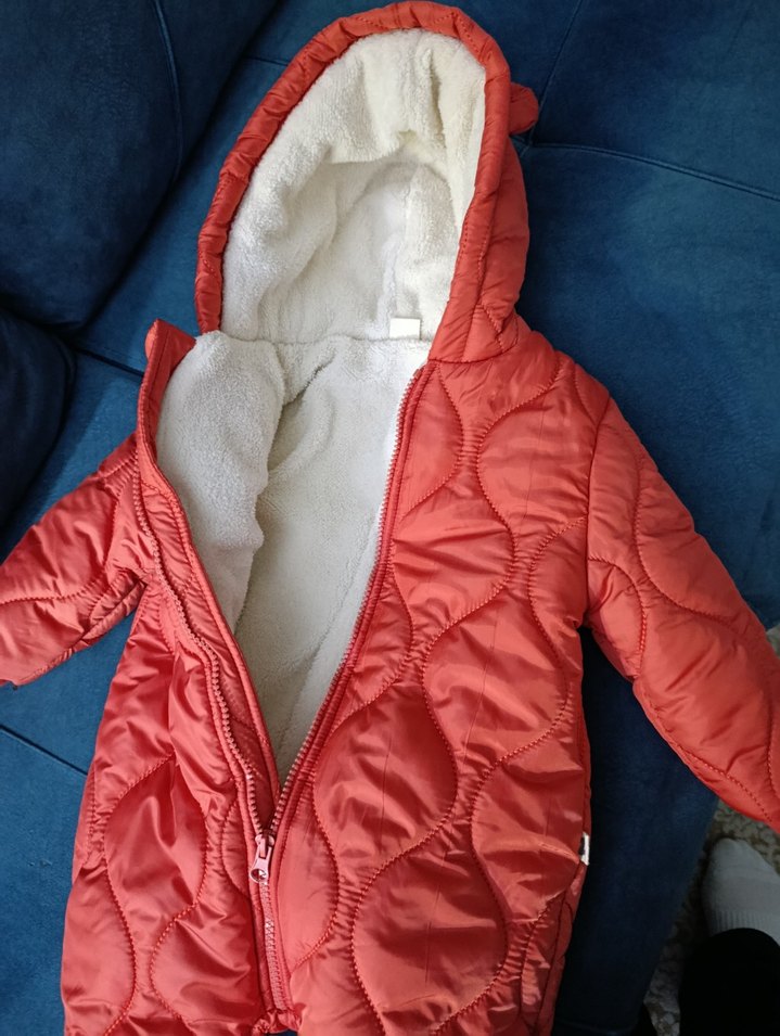 Kız ve Erkek Bebek turuncu Fermuarlı Tulum - Görsel 4