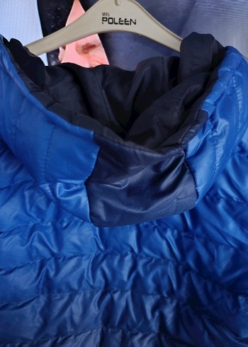 Erkek  Fermuarlı Mavi Bağlamalı Mont - Görsel 9