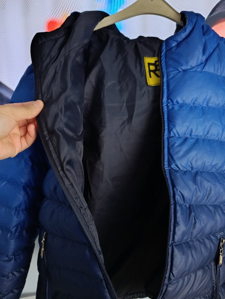 Erkek  Fermuarlı Mavi Bağlamalı Mont - Görsel 5