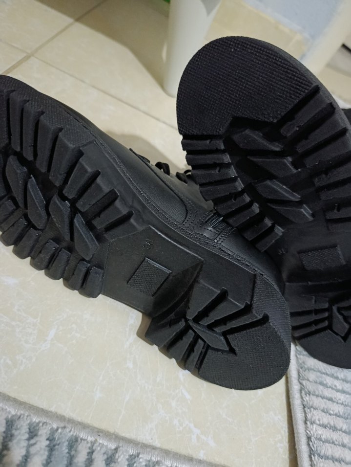 Siyah Deri Bağcıklı Stiletto Topuklu Goth Bot - Görsel 5