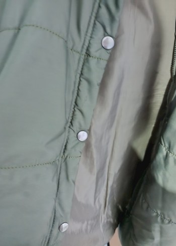 Kadın Haki Kapüşonlu Midi Yelek - Görsel 7