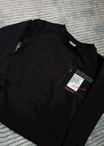 Erkek Çocuk Siyah Fermuarlı Sweatshirt - Görsel 5