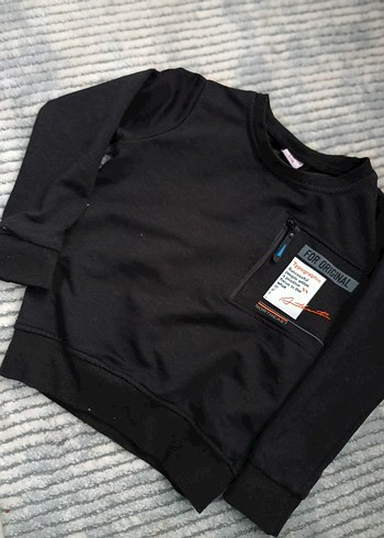 Erkek Çocuk Siyah Fermuarlı Sweatshirt - Görsel 2