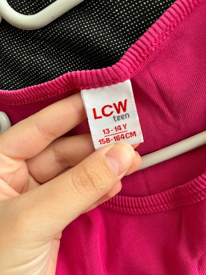 Pembe Kolsuz Kız Çocuk Tişört - Görsel 2