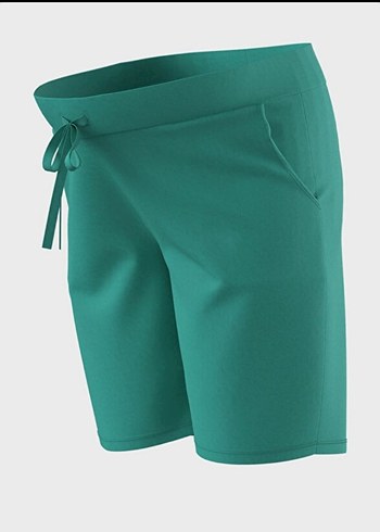 Turkuaz Parlak Kadın Bermuda Şort - Görsel 2