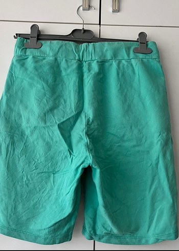Turkuaz Parlak Kadın Bermuda Şort - Görsel 5