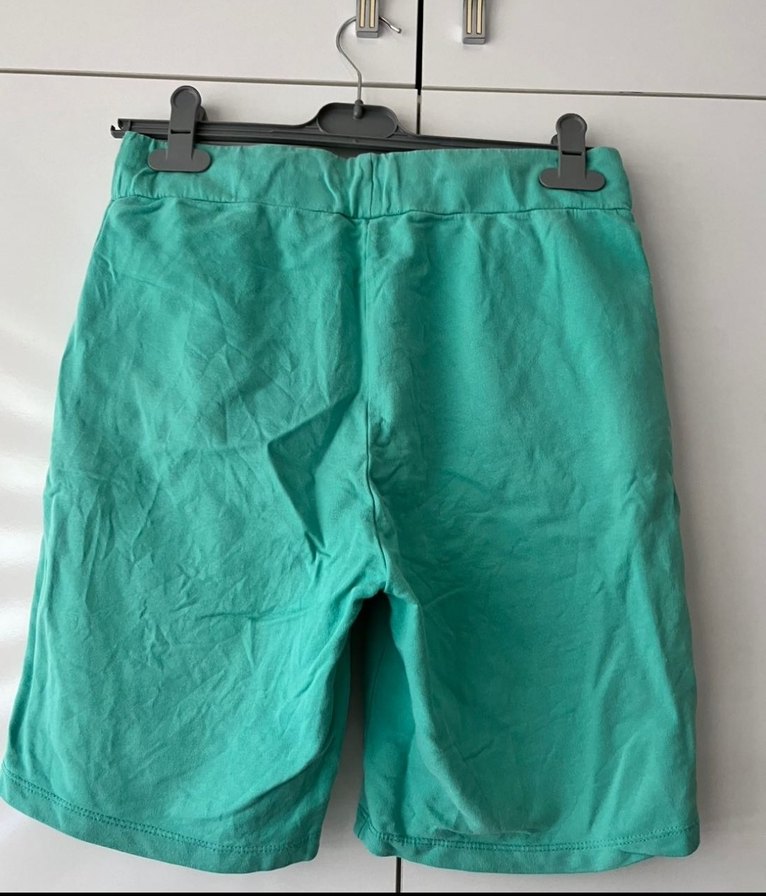 Turkuaz Parlak Kadın Bermuda Şort - Görsel 5