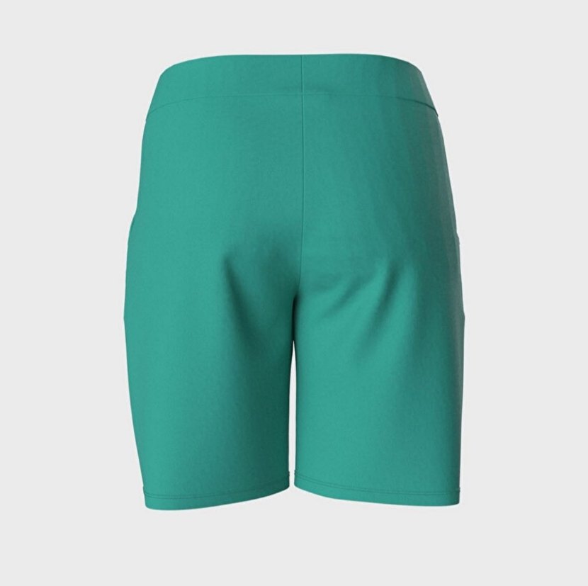 Turkuaz Parlak Kadın Bermuda Şort - Görsel 3