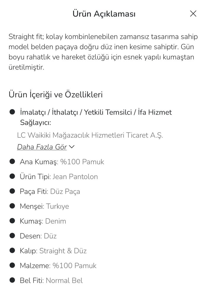 Mavi Denim Kadın straight Fit Jean lc waikiki marka - Görsel 3