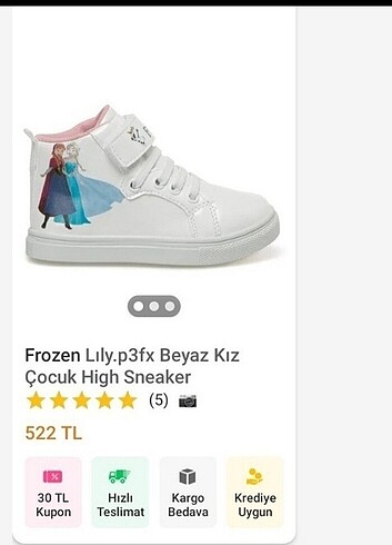 28 Beden orijinal frozen çocuk botu 28 ve 29 mevcuttur