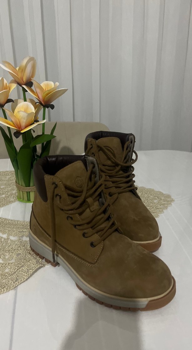 ErkekKahverengi Süet Bağcıklı Dolgu Topuk Bot - Görsel 2