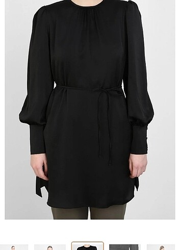 Saten Siyah tunik - Görsel 4