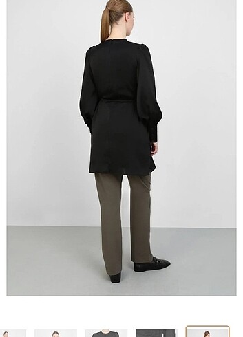 Saten Siyah tunik - Görsel 5