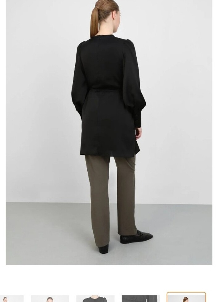 Saten Siyah tunik - Görsel 5