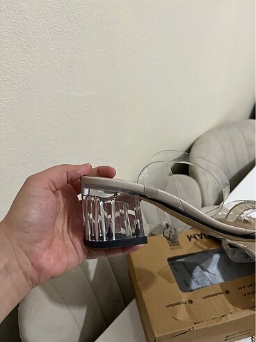 Şeffaf Kısa topuklu ayakkabı (incili) - Görsel 7