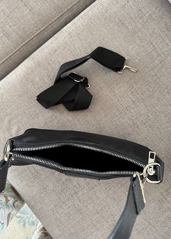 Diğer Fermuarlı Siyah Minimalist Kadın Çanta