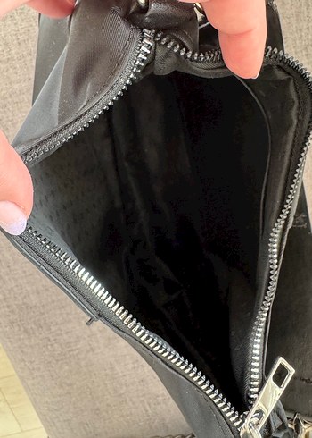Fermuarlı Siyah Minimalist Kadın Çanta