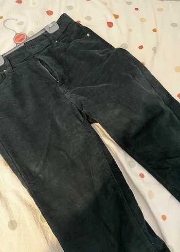 Colins Yeşil Kadife Pantolon Kadın 36 - Görsel 3