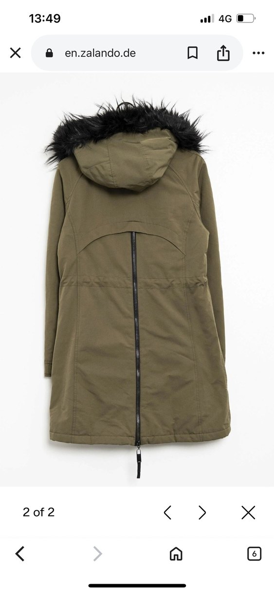 Zara Haki içi tüylü parka - Görsel 2