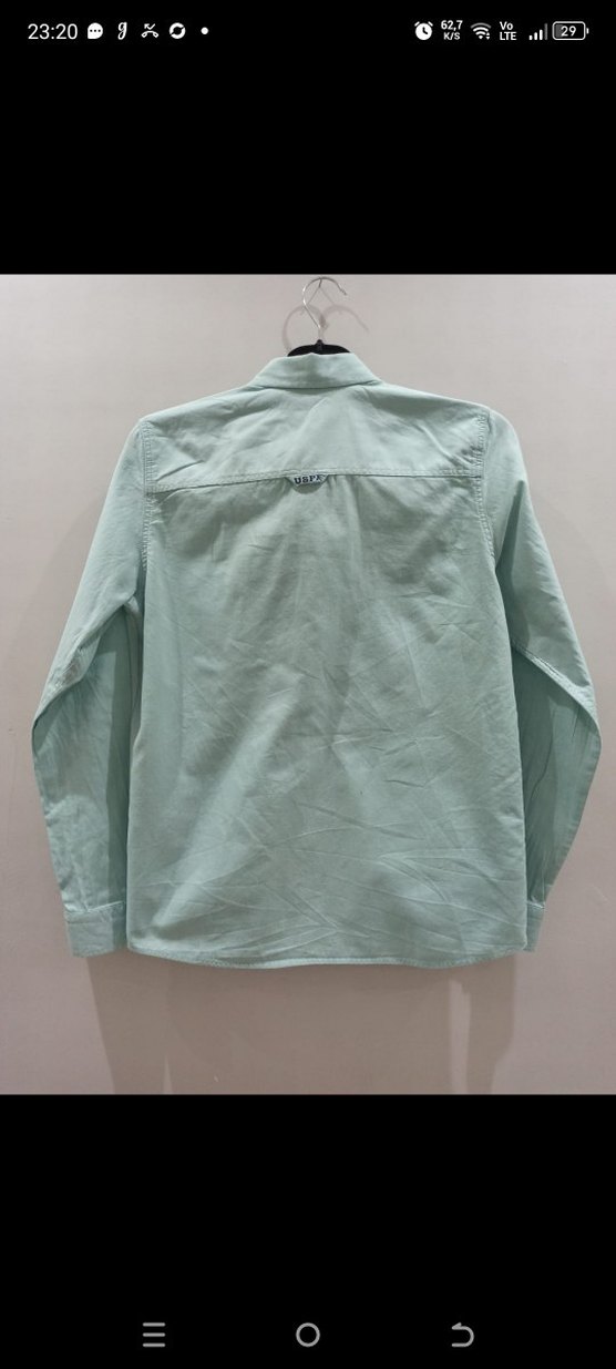 Yeşil Düğmeli Uzun Kollu Erkek çocuk Gömlek 12 13 yaş - Görsel 2